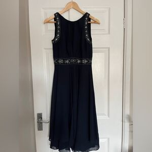 Elegant Navy Blue Sleeveless Dress